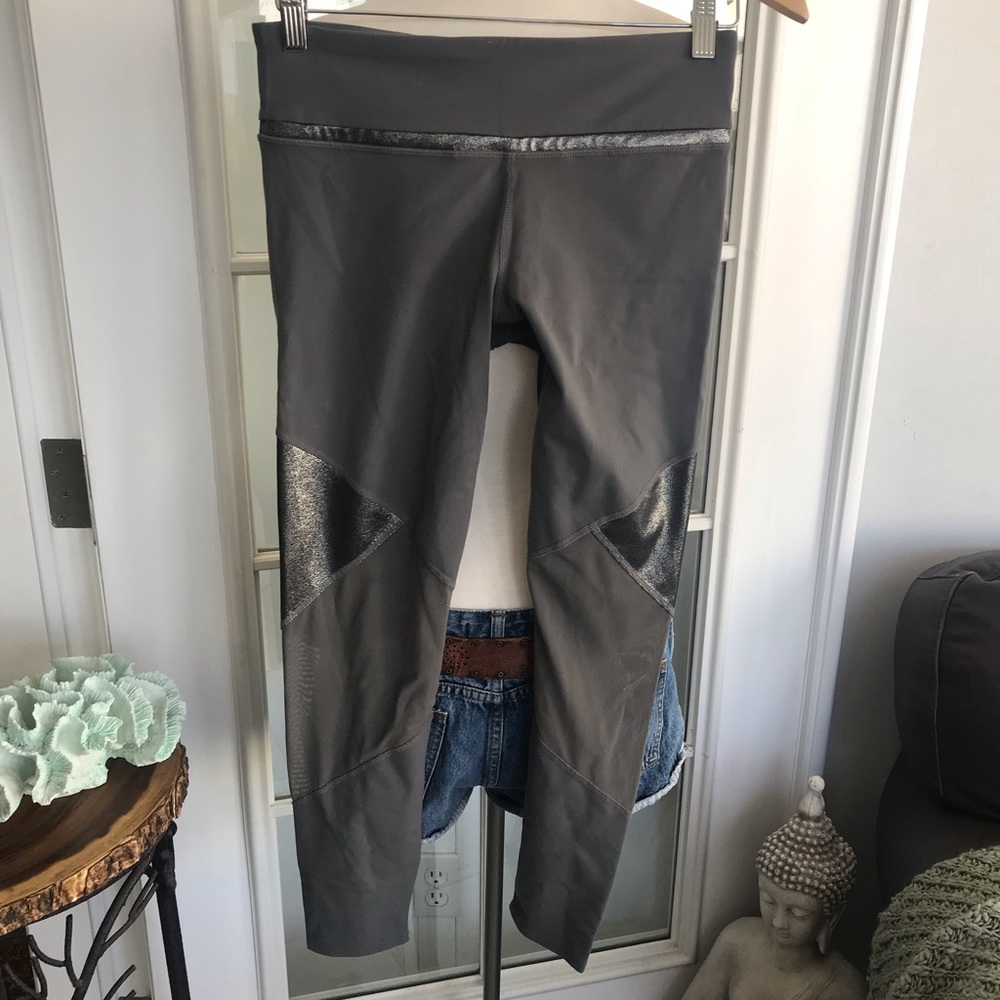 Sexy silver and dark grey low cut Yoga Pants